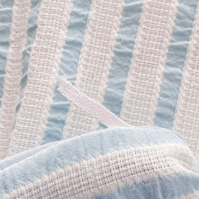 91家纺网 家纺一手货源 找家纺 娜娜 2022新款全棉水洗棉提花四件套 经典条纹-绿