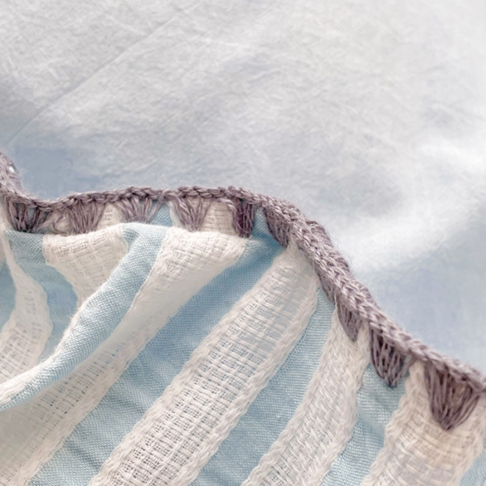 91家纺网 家纺一手货源 找家纺 娜娜 2022新款全棉水洗棉提花四件套 经典条纹-绿