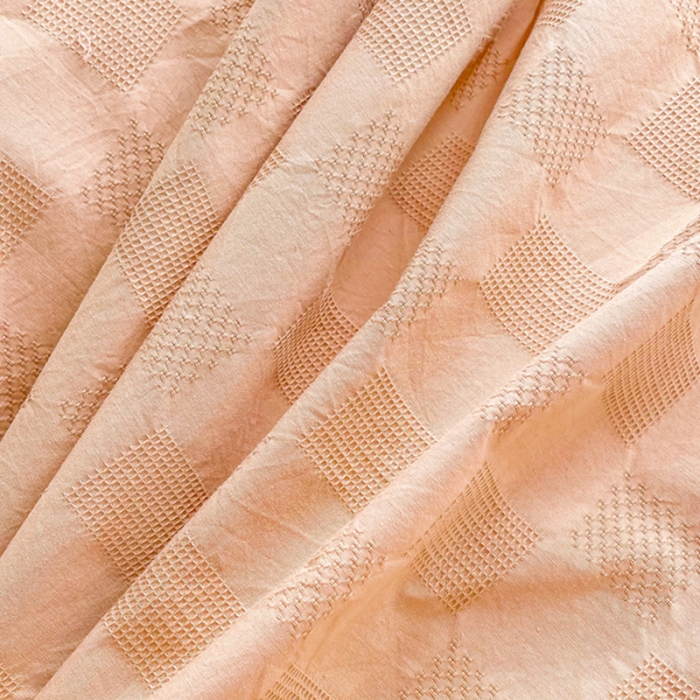 91家纺网 家纺一手货源 找家纺 娜娜 2022新款全棉水洗棉提花四件套 棋盘格-咖