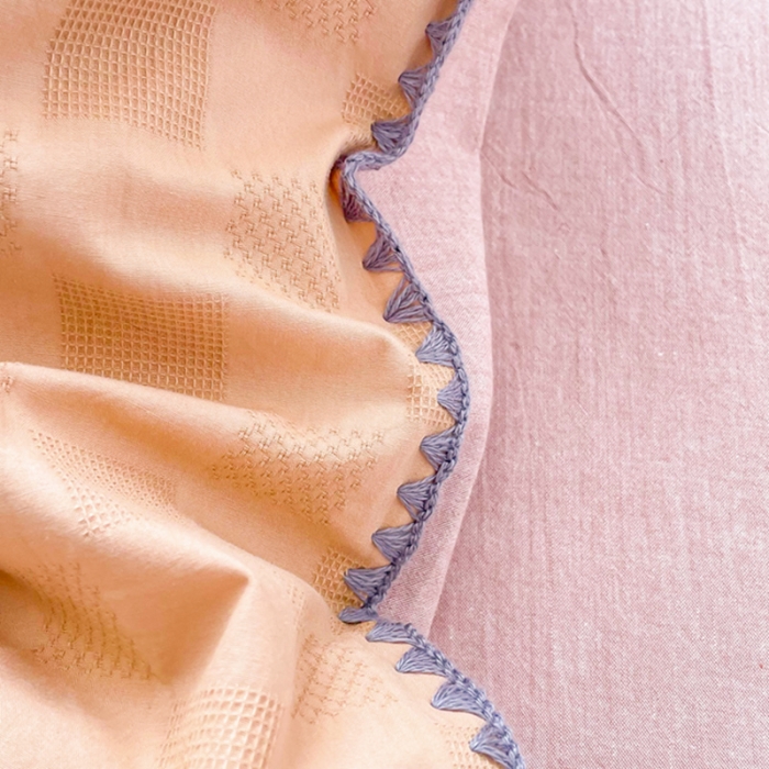 91家纺网 家纺一手货源 找家纺 娜娜 2022新款全棉水洗棉提花四件套 棋盘格-咖