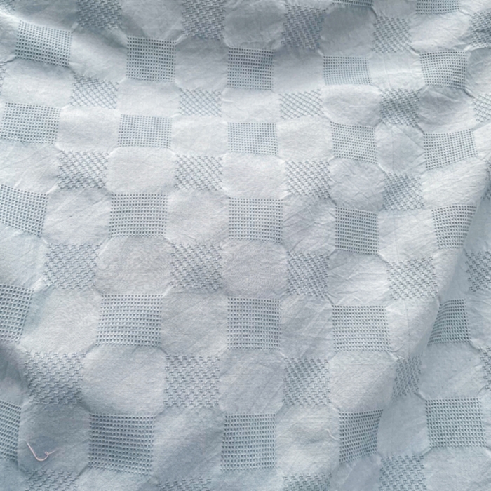 91家纺网 家纺一手货源 找家纺 娜娜 2022新款全棉水洗棉提花四件套 棋盘格-浅蓝