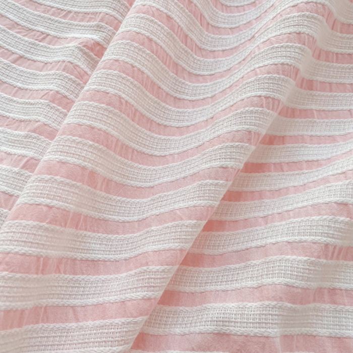 91家纺网 家纺一手货源 找家纺 娜娜 2022新款全棉水洗棉提花四件套 经典条纹-粉