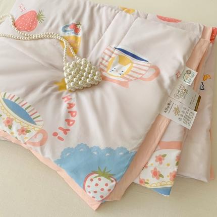 澳洲羽 2024新款亲肤水洗棉印花夏被 卡通粉