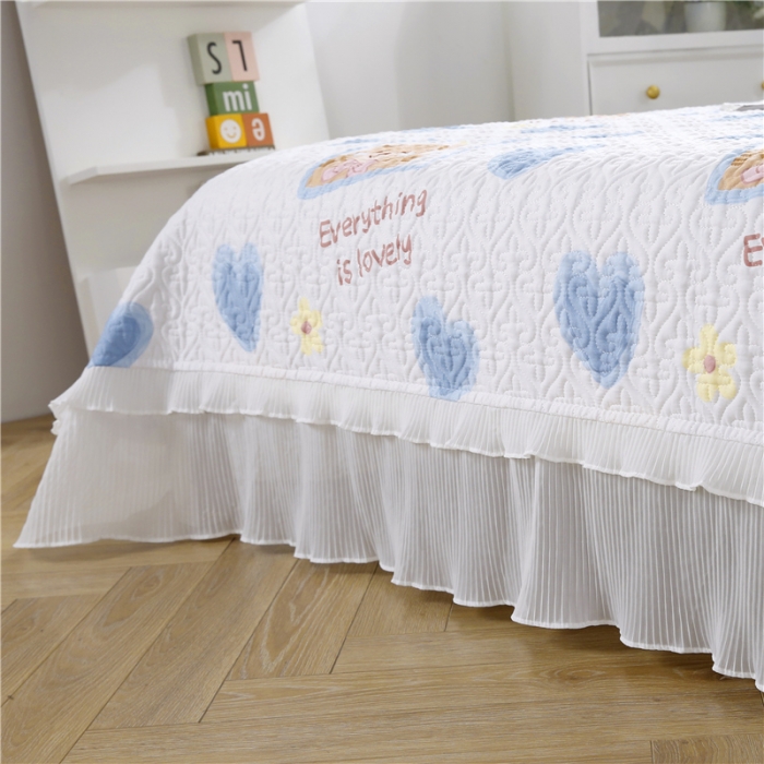 91家纺网 家纺一手货源 找家纺 青竹苑 爆款雪纺纱全棉床盖三件套全棉床盖款四件套直播 春花秋月