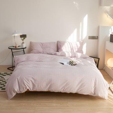 91家纺网 家纺一手货源 找家纺 安莱生活 2022新品水洗棉四件套-初恋系列 初恋-粉