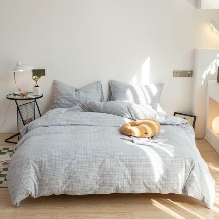 91家纺网 家纺一手货源 找家纺 安莱生活 2022新品水洗棉四件套-初恋系列 初恋-浅蓝