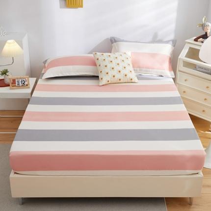91家纺网 家纺一手货源 找家纺 蕾诺 2023新款单层防水防螨亲肤床笠 彩条纹