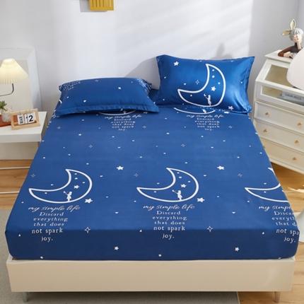 91家纺网 家纺一手货源 找家纺 蕾诺 2023新款单层防水防螨亲肤床笠 月光许愿