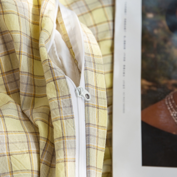 91家纺网 家纺一手货源 找家纺 安莱生活 2022新品水洗棉四件套-初恋系列 初恋-奶黄