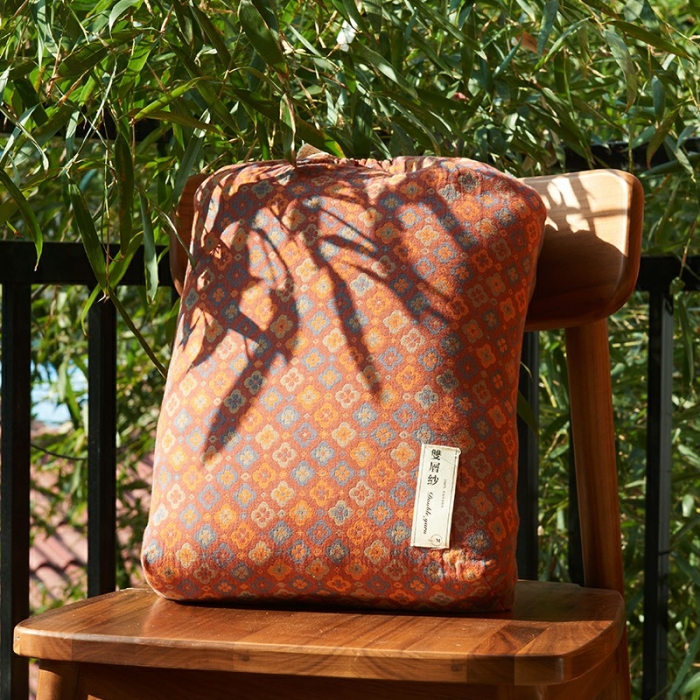 91家纺网 家纺一手货源 找家纺 总 安莱生活 2022新款色织提花全棉双层纱四件套-莫奈花园