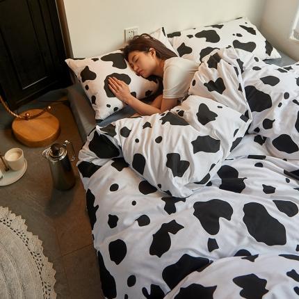 91家纺网 家纺一手货源 找家纺 （总）艾佳2025全棉13372黑白灰经典系列四件套-场景2