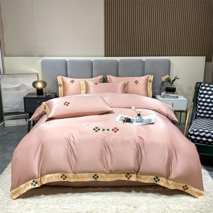 91家纺网 家纺一手货源 找家纺 （总）2023爆款春夏新款水洗真丝四叶草系列四件套