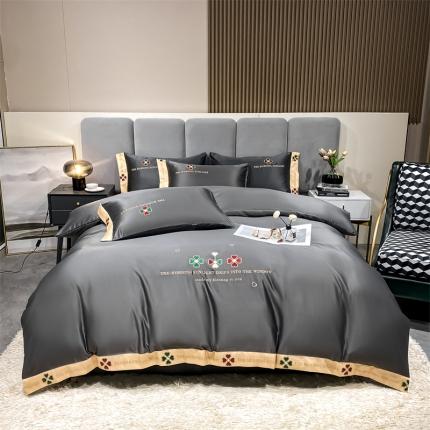 91家纺网 家纺一手货源 找家纺 （总）2023爆款春夏新款水洗真丝四叶草系列四件套