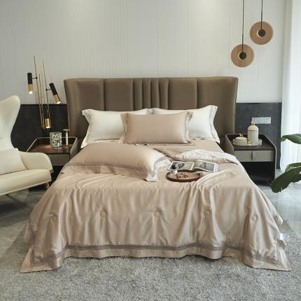 91家纺网 家纺一手货源 找家纺 （总）时亿 2022年莫兰迪镂空花边夏被夏凉被空调薄被子直播