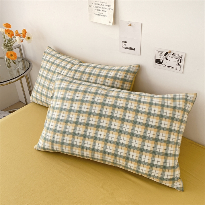 91家纺网 家纺一手货源 找家纺 蓝巢家纺2022全棉色织水洗棉单品枕套 贝拉绿48*74*2