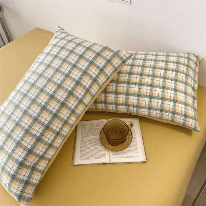 91家纺网 家纺一手货源 找家纺 蓝巢家纺2022全棉色织水洗棉单品枕套 贝拉绿48*74*2