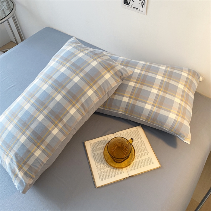 91家纺网 家纺一手货源 找家纺 蓝巢家纺2022全棉色织水洗棉单品枕套 简兮兰48*74*2