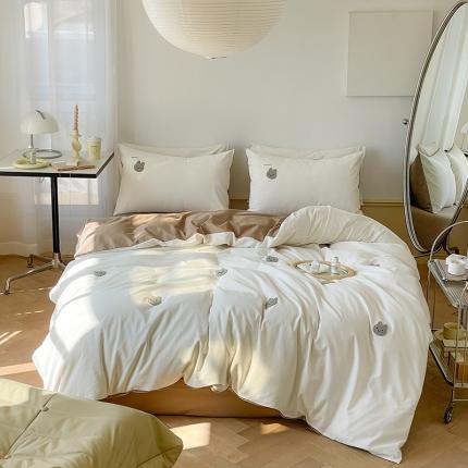 91家纺网 家纺一手货源 找家纺 洋铭区 2022新款全棉小清新水洗棉刺绣系列 小兔萌萌