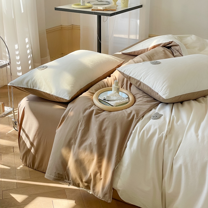 91家纺网 家纺一手货源 找家纺 洋铭区 2022新款全棉小清新水洗棉刺绣系列 小兔萌萌