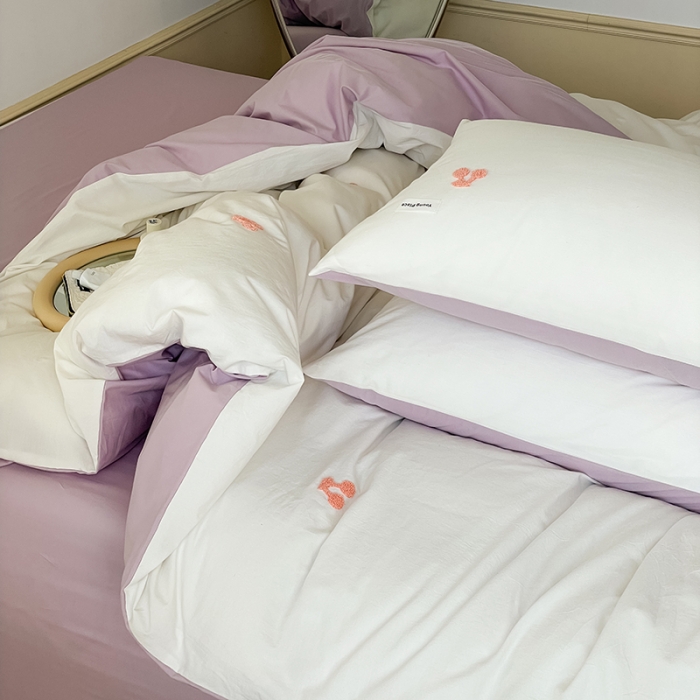 91家纺网 家纺一手货源 找家纺 洋铭区 2022新款全棉小清新水洗棉刺绣系列 樱桃公主