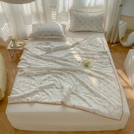 91家纺网 家纺一手货源 找家纺 洋铭区 2022新款双层纱夏被 飞行小能手