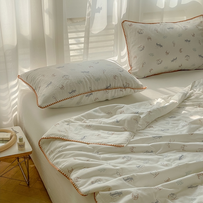 91家纺网 家纺一手货源 找家纺 洋铭区 2022新款双层纱夏被 飞行小能手