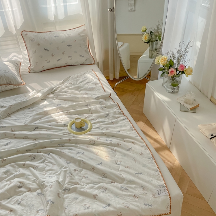 91家纺网 家纺一手货源 找家纺 洋铭区 2022新款双层纱夏被 飞行小能手