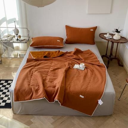 91家纺网 家纺一手货源 找家纺 洋铭区 2022新款华夫格夏被 贝拉咖