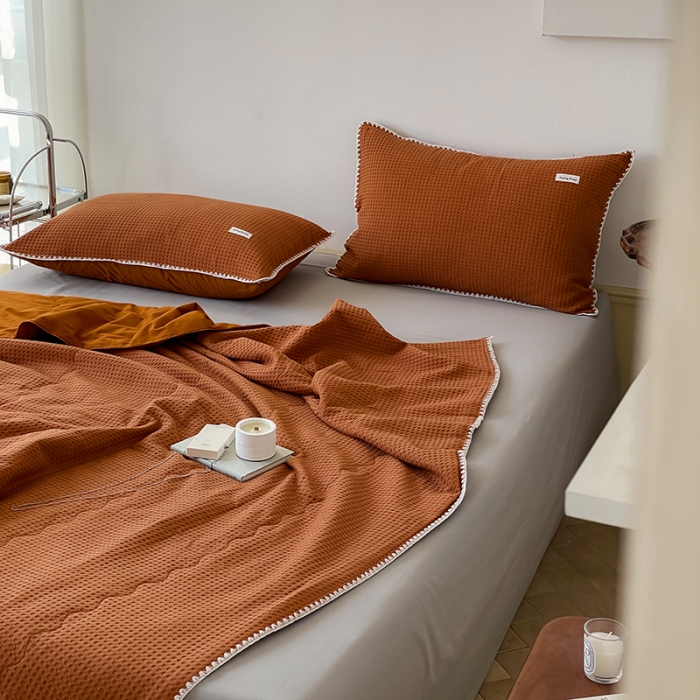 91家纺网 家纺一手货源 找家纺 洋铭区 2022新款华夫格夏被 贝拉咖