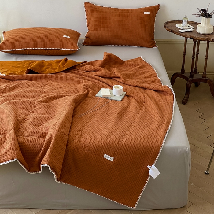 91家纺网 家纺一手货源 找家纺 洋铭区 2022新款华夫格夏被 贝拉咖