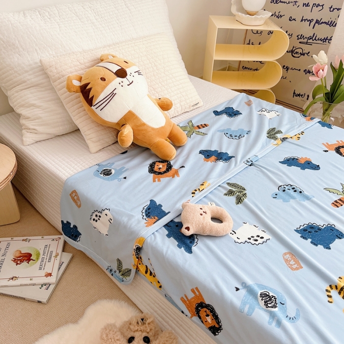 91家纺网 家纺一手货源 找家纺 星期八 2022新款凉感毯 动物园