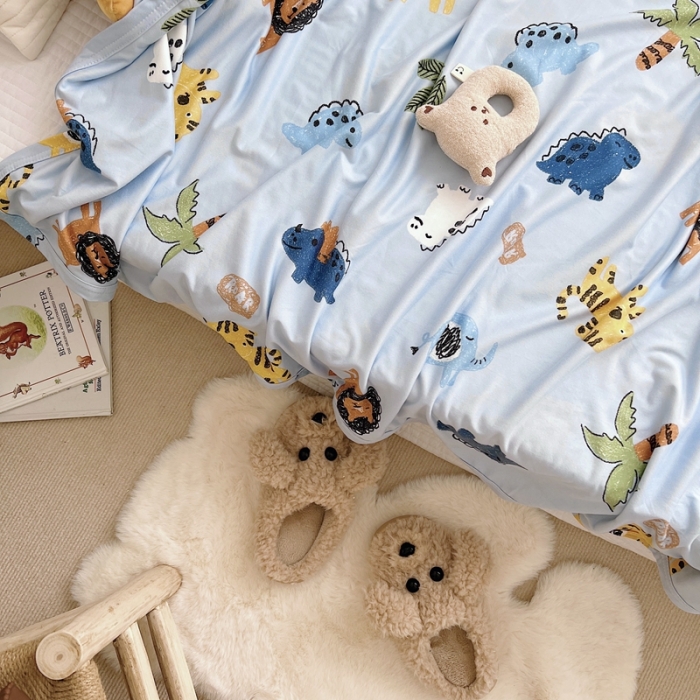 91家纺网 家纺一手货源 找家纺 星期八 2022新款凉感毯 动物园