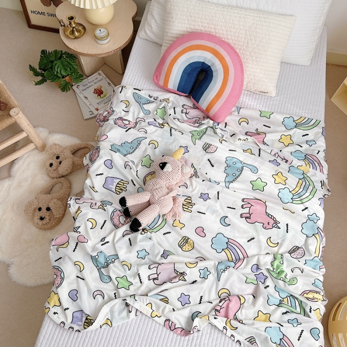 91家纺网 家纺一手货源 找家纺 星期八 2022新款凉感毯 独角马