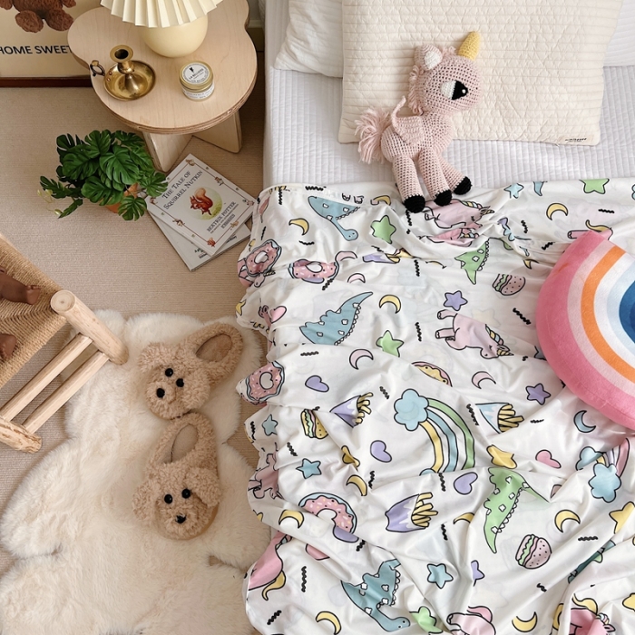 91家纺网 家纺一手货源 找家纺 星期八 2022新款凉感毯 独角马