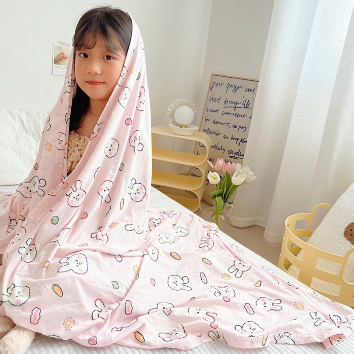 91家纺网 家纺一手货源 找家纺 星期八 2022新款凉感毯 粉兔