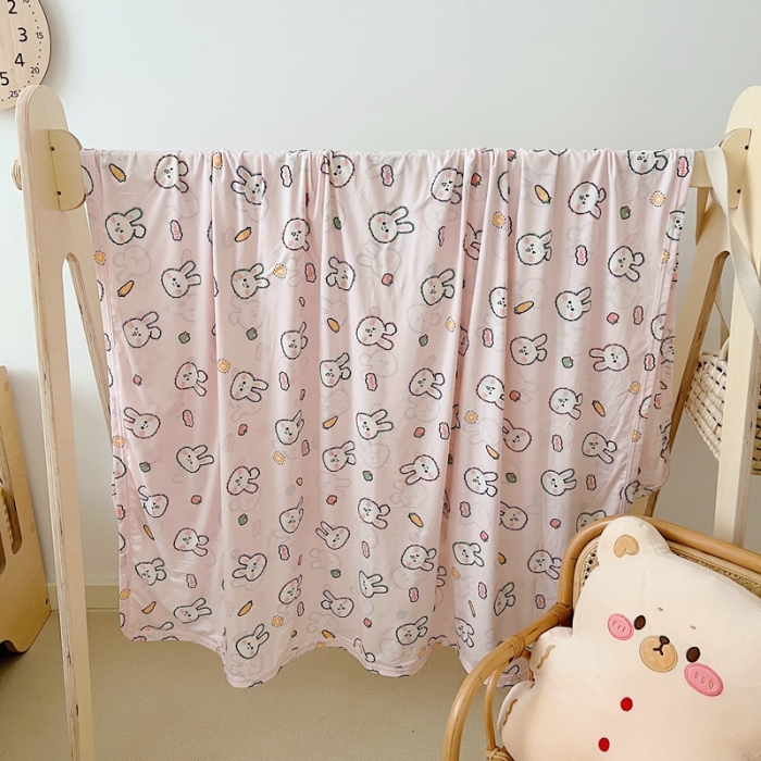 91家纺网 家纺一手货源 找家纺 星期八 2022新款凉感毯 粉兔