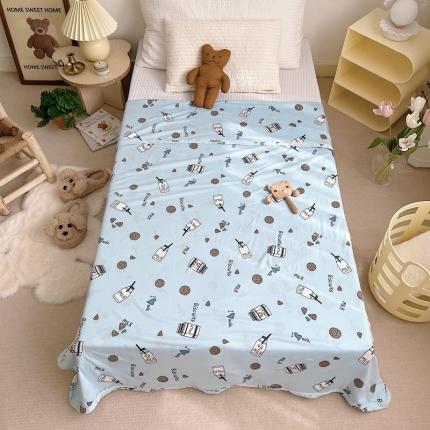 91家纺网 家纺一手货源 找家纺 星期八 2022新款凉感毯 蓝饼干