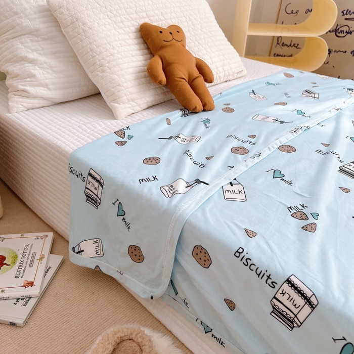 91家纺网 家纺一手货源 找家纺 星期八 2022新款凉感毯 蓝饼干