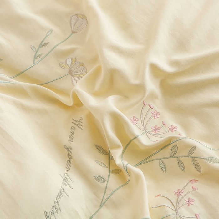 91家纺网 家纺一手货源 找家纺 （总）涵宸 2022水洗氧棉刺绣四件套 花仙子