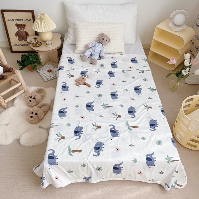 91家纺网 家纺一手货源 找家纺 星期八 2022新款凉感毯 小象