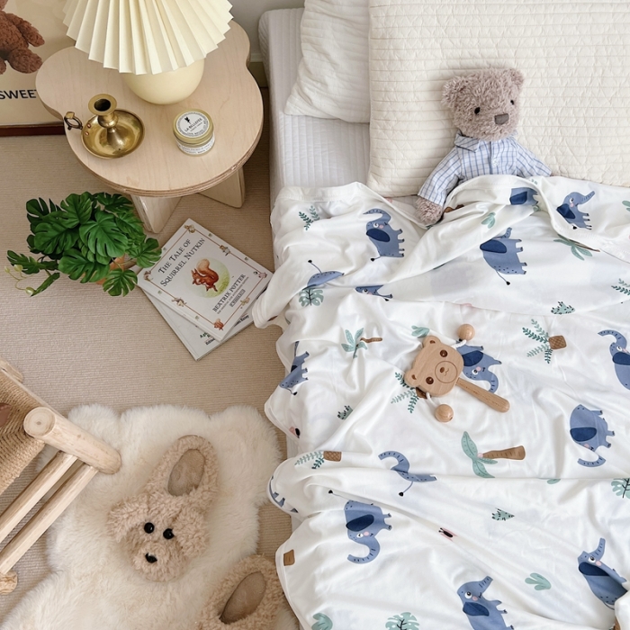 91家纺网 家纺一手货源 找家纺 星期八 2022新款凉感毯 小象