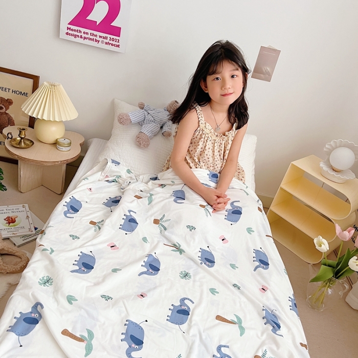 91家纺网 家纺一手货源 找家纺 星期八 2022新款凉感毯 小象