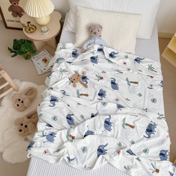 91家纺网 家纺一手货源 找家纺 星期八 2022新款凉感毯 小象