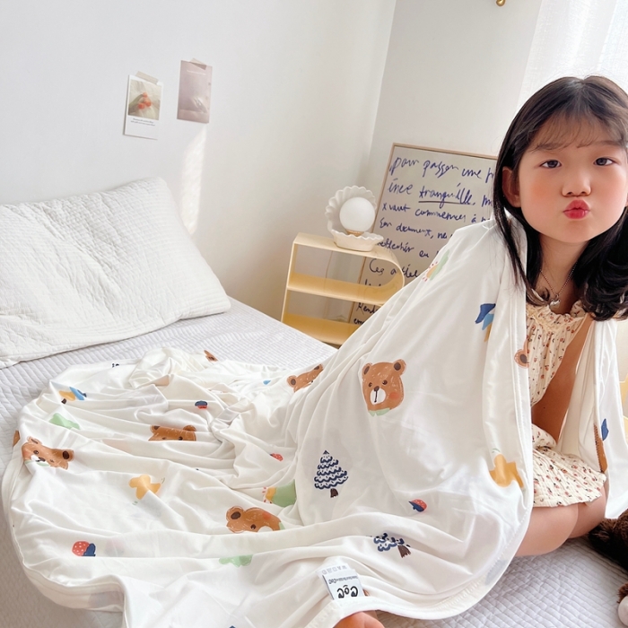 91家纺网 家纺一手货源 找家纺 星期八 2022新款凉感毯 小熊