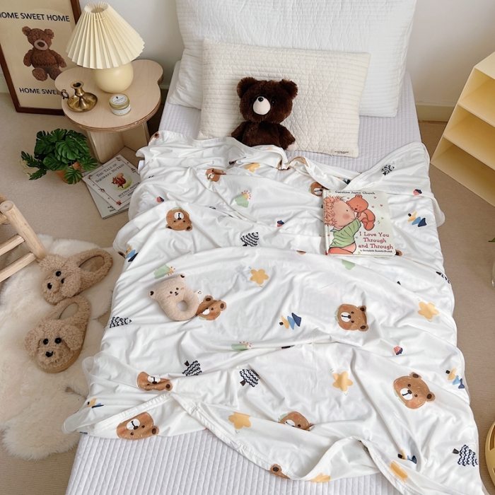 91家纺网 家纺一手货源 找家纺 星期八 2022新款凉感毯 小熊