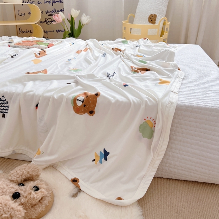 91家纺网 家纺一手货源 找家纺 星期八 2022新款凉感毯 小熊