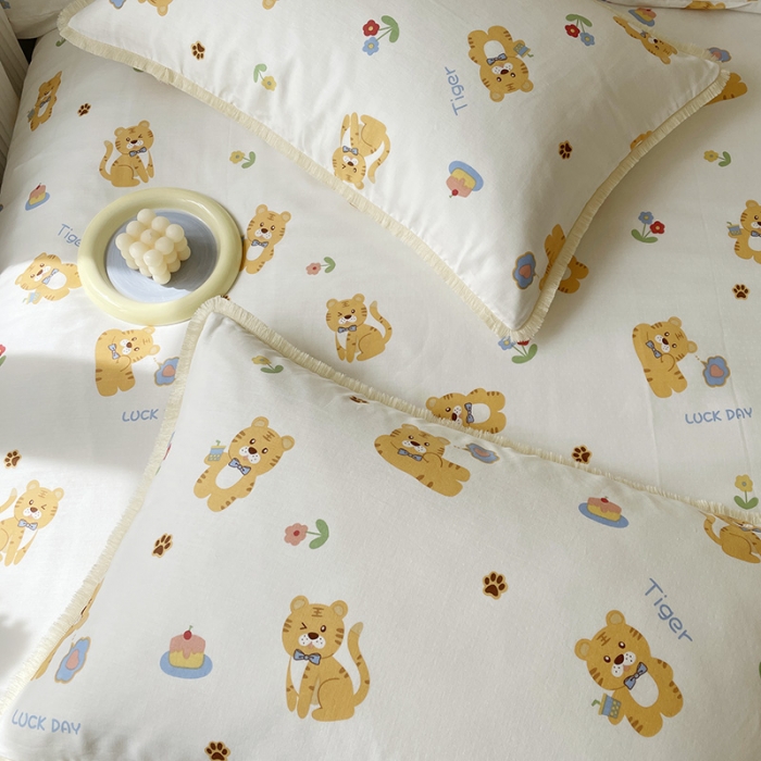 91家纺网 家纺一手货源 找家纺 （总）2022 千朵新款双层纱全棉四件套纯棉四件套