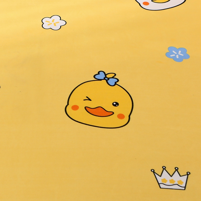 91家纺网 家纺一手货源 找家纺 美莱家纺 2022韩版小清新加厚磨毛床裙四件套 彩虹鸭