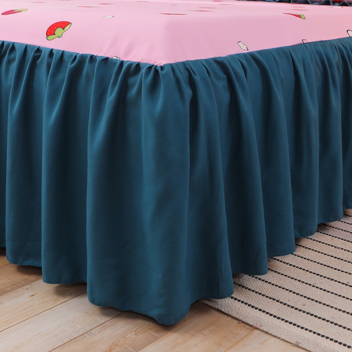 91家纺网 家纺一手货源 找家纺 美莱家纺 2022韩版小清新加厚磨毛床裙四件套 草莓甜心