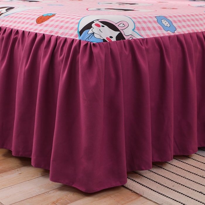 91家纺网 家纺一手货源 找家纺 美莱家纺 2022韩版小清新加厚磨毛床裙四件套 花花姑娘